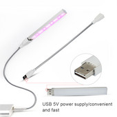 USB LED Plant Grow Light Lauavalgusti Taimekasvatus Lamp Avaleht Sisekasvuhoonetaimed Lilleseemned Kasvutelk Väikesed Tööriistad 5V 3W/14LED