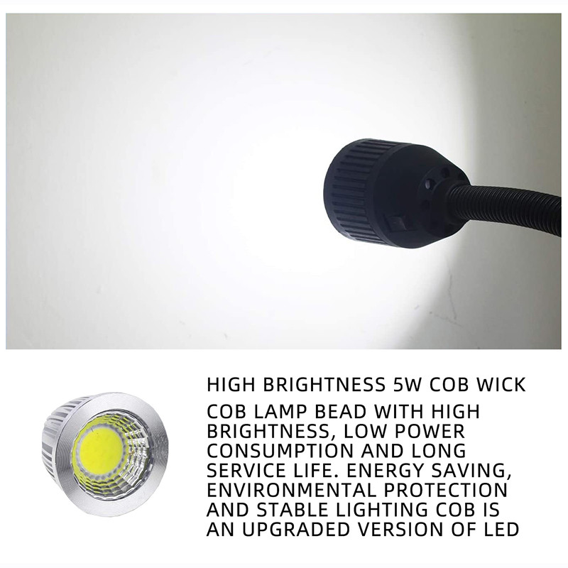 Rugalmas L40cm hattyúnyak led Műhely munkalámpa 3W 35W 24V 110-220V LED CNC szerszámgép lámpa