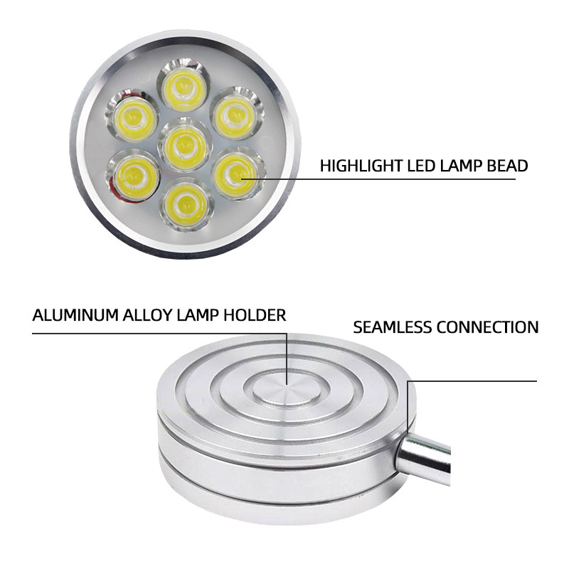 LED-es munkalámpa, állítható, rugalmas L40 cm-es hattyúnyak mágneses talpú műhelymunka lámpa