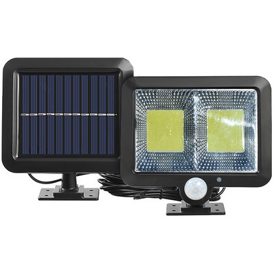 Lumină solară cu LED-uri 128/100 Senzor de mișcare în aer liber Lampă solară de perete de reîncărcare Lumină cu LED de urgență pentru stradă Lampă de verandă de grădină