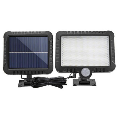 Lumină solară cu LED-uri 128/100 Senzor de mișcare în aer liber Lampă solară de perete de reîncărcare Lumină cu LED de urgență pentru stradă Lampă de verandă de grădină