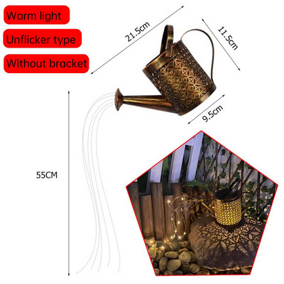 Napelemes LED-es locsolókanna világítás kültéri vízálló dekoratív vízforraló kerti udvari művészi lámpa üreges vízpermetű vetítőlámpa
