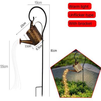 Napelemes LED-es locsolókanna világítás kültéri vízálló dekoratív vízforraló kerti udvari művészi lámpa üreges vízpermetű vetítőlámpa