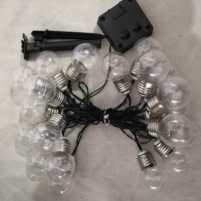 20 LED-es kültéri napelemes lámpák LED gömb golyósor tündéri fény napelemes fény karácsonyi füzér vízálló kerti utcai dekoráció