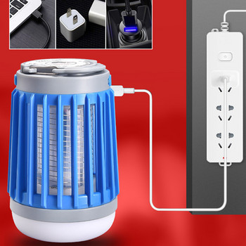 Соларна лампа за унищожаване на комари Вградена батерия Външно осветление Крушка за прожектори Micro USB Акумулаторна Led фенерче Факла Къмпинг ABS