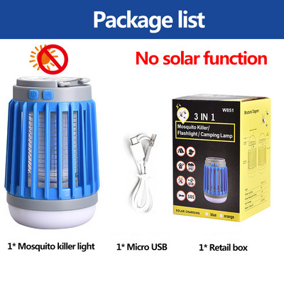 Lampă solară pentru ucigașul țânțarilor Baterie încorporată Lumină în aer liber Bec reflector Lanternă LED reîncărcabilă Micro USB Lanternă pentru camping ABS