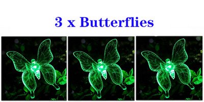 Kültéri napenergiával működő kerti dekorációs lámpa színváltó LED-es tájvilágítású vízálló madár pillangó szitakötős gyeplámpák