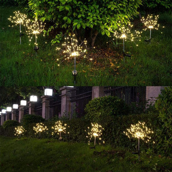 νέο Εξωτερικό LED Ηλιακά Πυροτεχνήματα Φώτα 90/150 LED Αδιάβροχο String Fairy For Home Garden Street Χριστουγεννιάτικη διακόσμηση