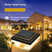 Far cu coloană solară cu LED Lampă pe stâlp cu energie solară. Lampă de perete, impermeabilă, în aer liber, pentru vilă, curte, peisaj, grădină