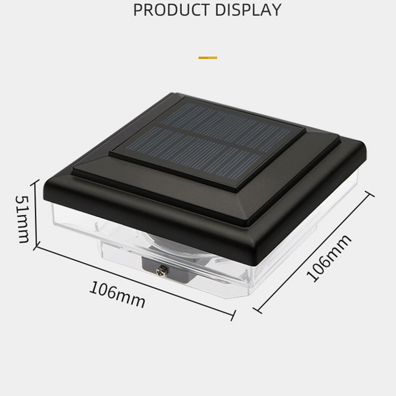 Far cu coloană solară cu LED Lampă pe stâlp cu energie solară. Lampă de perete, impermeabilă, în aer liber, pentru vilă, curte, peisaj, grădină
