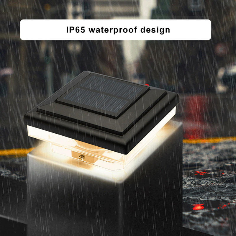 Far cu coloană solară cu LED Lampă pe stâlp cu energie solară. Lampă de perete, impermeabilă, în aer liber, pentru vilă, curte, peisaj, grădină