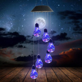 Energiatõhus päikeseenergia värvimuutev LED-pirn Tuulekellad Lastetoa sisustus Aia rippvalgusti jõulukaunistus