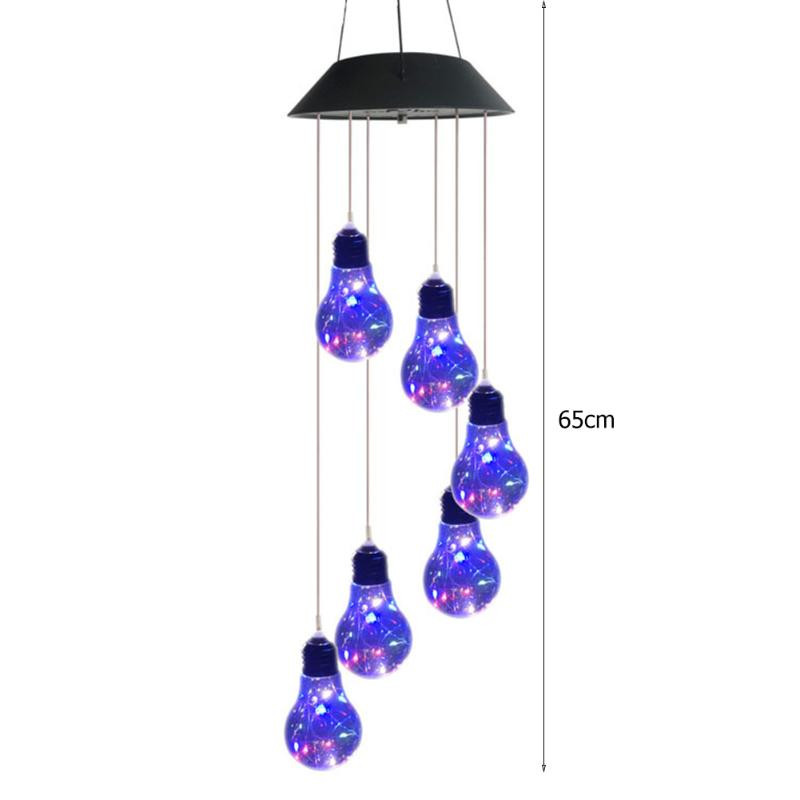 Energiatõhus päikeseenergia värvimuutev LED-pirn Tuulekellad Lastetoa sisustus Aia rippvalgusti jõulukaunistus