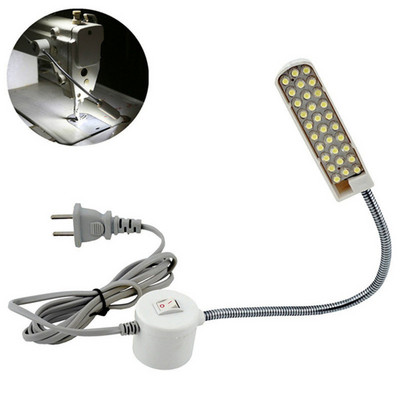 Преносима шевна машина LED светлина 2W 30LED магнитна монтажна основа Лампа за гъши врат за всички шевни машини Осветление САЩ/ЕС щепсел