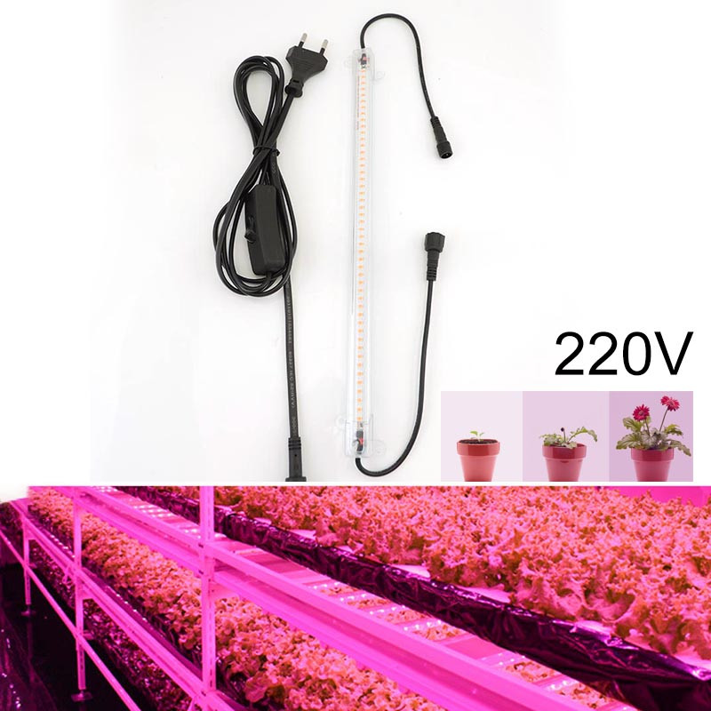30 cm LED taime lillekasvatuse toru lamp telkkast valgust kasvatav kasvuhoone 220 V hüdrofütolambi komplekt punane roosa köögivili siseruumides kasvatamine