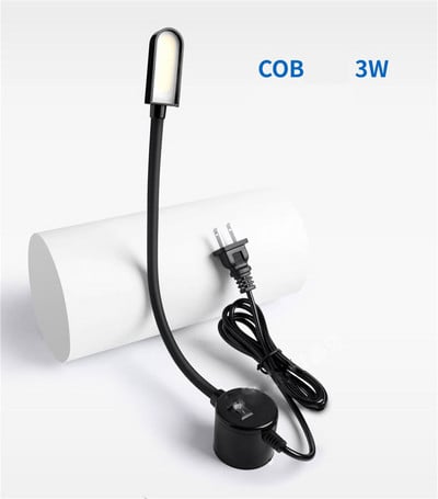 COB 3W/6W/8W Lumină de cusut LED Tub flexibil Acasă Lampă de noapte Comutator pornire/oprire Instalare magnetică Strunguri Banc de lucru (Alb 6000K)