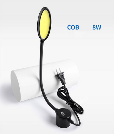 COB 3W/6W/8W Lumină de cusut LED Tub flexibil Acasă Lampă de noapte Comutator pornire/oprire Instalare magnetică Strunguri Banc de lucru (Alb 6000K)