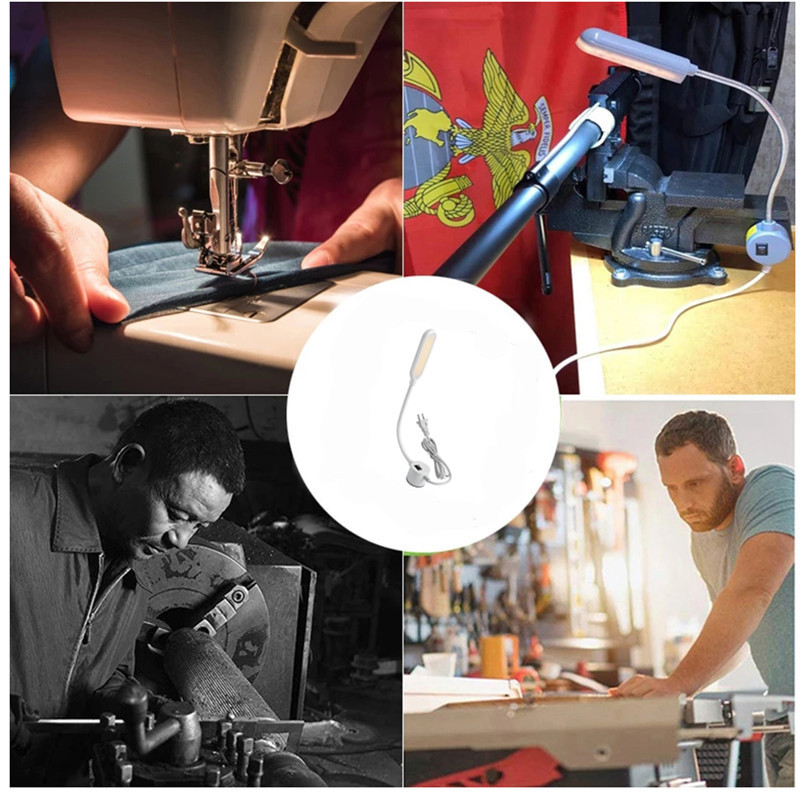 Šujmašīnas darba vieglais rūpnieciskais apgaismojums COB/SMD elastīgais gaismas darba virpas rotējošais lampas caurules magnēta apgaismojums