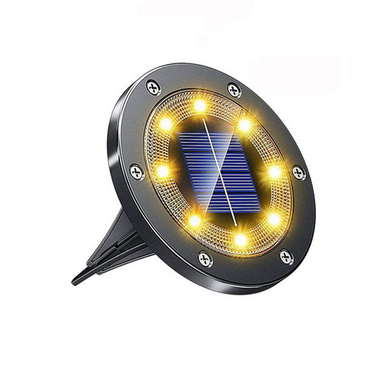 8 LED napelemes pázsit lámpák földi kültéri 800 mah IP67 vízálló napelemes kerti dekorációs lámpák lemezes út Udvar táj világítás