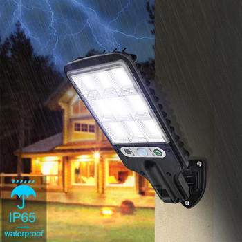 117COB Solar LED Light Street Αδιάβροχο PIR Motion Sensor Smart Lamp Remote Control 1200W Outdoor Garden Security Wall Light