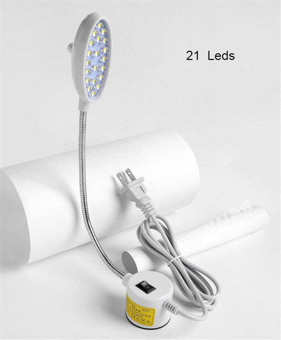 AC100-240V aptumšojams 21/28 LED LED šujmašīna Nakts gaismas darba lampas ieslēgšanas/izslēgšanas virpas, urbjpreses darbagalds