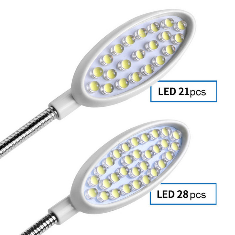 AC100-240V aptumšojams 21/28 LED LED šujmašīna Nakts gaismas darba lampas ieslēgšanas/izslēgšanas virpas, urbjpreses darbagalds