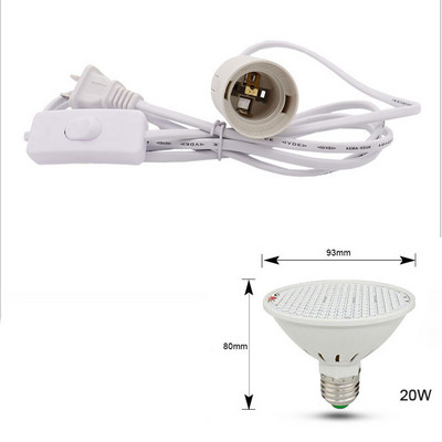 Lampă de creștere cu LED alb negru cu spectru complet 6W 15W 20W 26W Lumină pentru plante de interior E27 Lampă de creștere reglabilă suspendată
