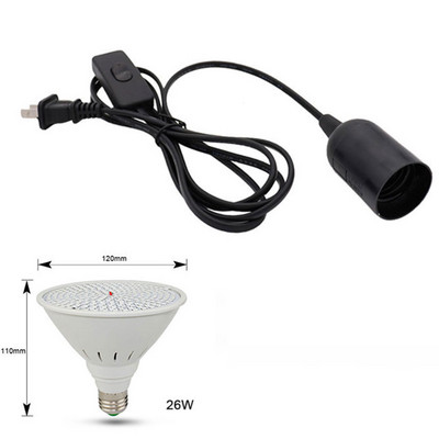 Lampă de creștere cu LED alb negru cu spectru complet 6W 15W 20W 26W Lumină pentru plante de interior E27 Lampă de creștere reglabilă suspendată