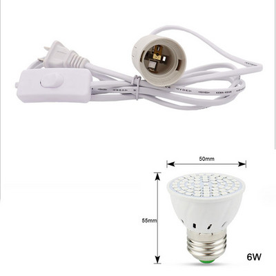 Lampă de creștere cu LED alb negru cu spectru complet 6W 15W 20W 26W Lumină pentru plante de interior E27 Lampă de creștere reglabilă suspendată
