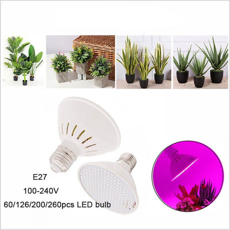 Lampă de creștere cu LED alb negru cu spectru complet 6W 15W 20W 26W Lumină pentru plante de interior E27 Lampă de creștere reglabilă suspendată