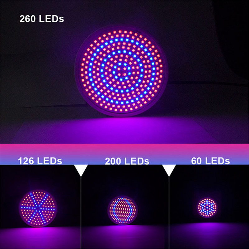 Lampă de creștere cu LED alb negru cu spectru complet 6W 15W 20W 26W Lumină pentru plante de interior E27 Lampă de creștere reglabilă suspendată