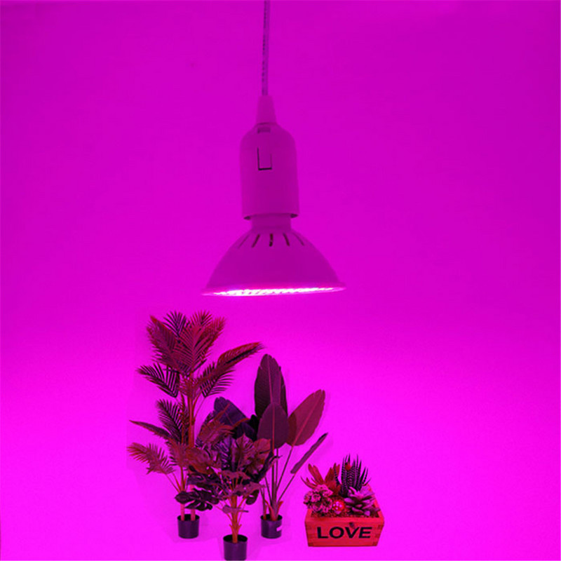 Lampă de creștere cu LED alb negru cu spectru complet 6W 15W 20W 26W Lumină pentru plante de interior E27 Lampă de creștere reglabilă suspendată