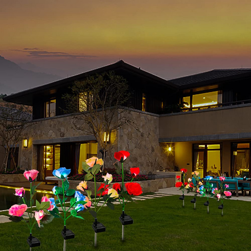 Päikeseenergialilled Aiavalgustid Aia vaia väliroos aiaterrassile Tagahoovipidu Pulmapuhkus Õues Veekindel sisekujundus