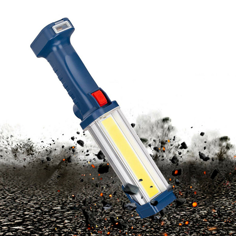 Plastikust LED-töövalgusti tööstusvalgusti COB USB-laetav käsilambi taskulamp mehaaniku töökoja auto ülevaatuseks