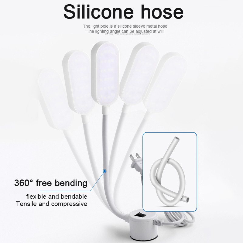 24 led šujmašīnas viegla magnētiskā pamatne, aptumšojama elastīga darba lampa, daudzfunkcionāla nomaināma lampas paneļa rūpnieciskā lampa