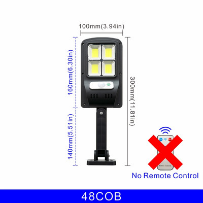 Lampă solară stradală PIR Senzor de mișcare 3000 mAh IP65 Lumină solară LED impermeabilă Lumini de exterior pentru grădină de perete cu telecomandă
