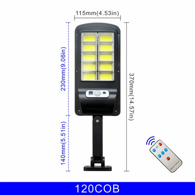 Lampă solară stradală PIR Senzor de mișcare 3000 mAh IP65 Lumină solară LED impermeabilă Lumini de exterior pentru grădină de perete cu telecomandă