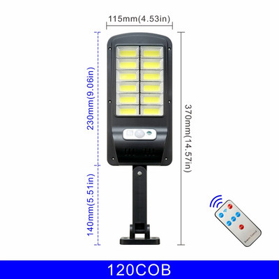 Lampă solară stradală PIR Senzor de mișcare 3000 mAh IP65 Lumină solară LED impermeabilă Lumini de exterior pentru grădină de perete cu telecomandă
