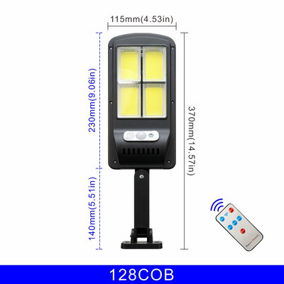 Lampă solară stradală PIR Senzor de mișcare 3000 mAh IP65 Lumină solară LED impermeabilă Lumini de exterior pentru grădină de perete cu telecomandă