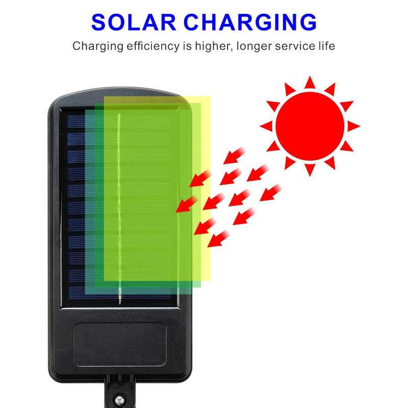 Lampă solară stradală PIR Senzor de mișcare 3000 mAh IP65 Lumină solară LED impermeabilă Lumini de exterior pentru grădină de perete cu telecomandă