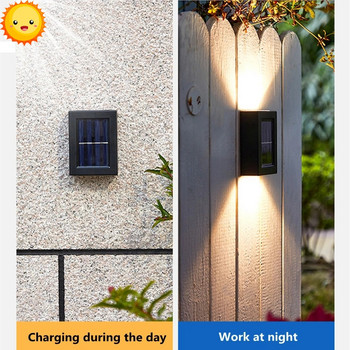 Solar Lmpara LED Αδιάβροχο για Pared Exterior Luz Alimentada por Energa Solar con Iluminacin Superior e Inferior Dispositivo