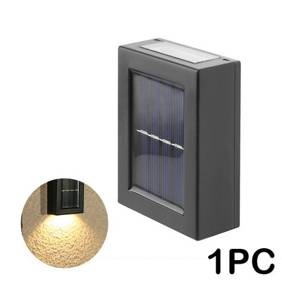 Lampă solară LED Impermeable pentru Pared Exterior Lumină alimentată de energie solară cu Iluminație Superior și Inferior Dispozitiv