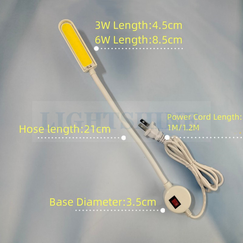 Specialus apšvietimas siuvimo mašinai Tvirtas magnetinis pagrindas Led Cob Akių apsauga Energiją taupanti darbinė lemputė 3W 6W 220VAC