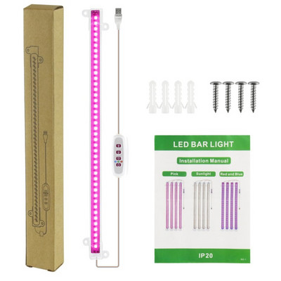 30/50 cm-es beltéri szabályozható LED Grow Light fitolámpa időzítő nagy teljesítményű hidroponikus készletekkel Teljes spektrumú lámpa beltéri termesztéshez