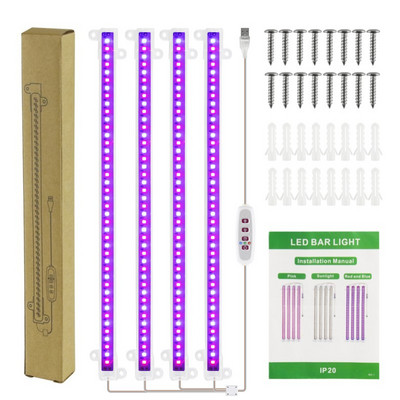 30/50 cm-es beltéri szabályozható LED Grow Light fitolámpa időzítő nagy teljesítményű hidroponikus készletekkel Teljes spektrumú lámpa beltéri termesztéshez