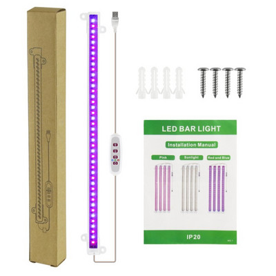 30/50 cm-es beltéri szabályozható LED Grow Light fitolámpa időzítő nagy teljesítményű hidroponikus készletekkel Teljes spektrumú lámpa beltéri termesztéshez