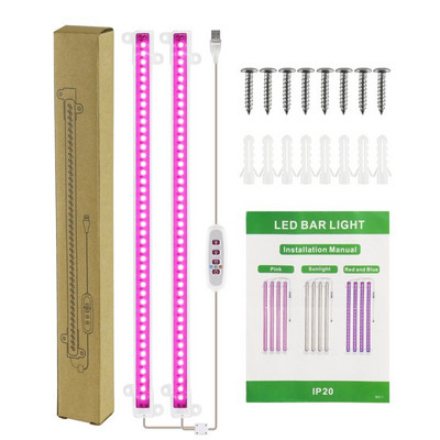 30/50 cm-es beltéri szabályozható LED Grow Light fitolámpa időzítő nagy teljesítményű hidroponikus készletekkel Teljes spektrumú lámpa beltéri termesztéshez