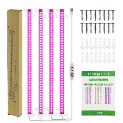 30/50 cm-es beltéri szabályozható LED Grow Light fitolámpa időzítő nagy teljesítményű hidroponikus készletekkel Teljes spektrumú lámpa beltéri termesztéshez