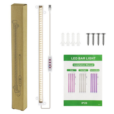 30/50 cm-es beltéri szabályozható LED Grow Light fitolámpa időzítő nagy teljesítményű hidroponikus készletekkel Teljes spektrumú lámpa beltéri termesztéshez