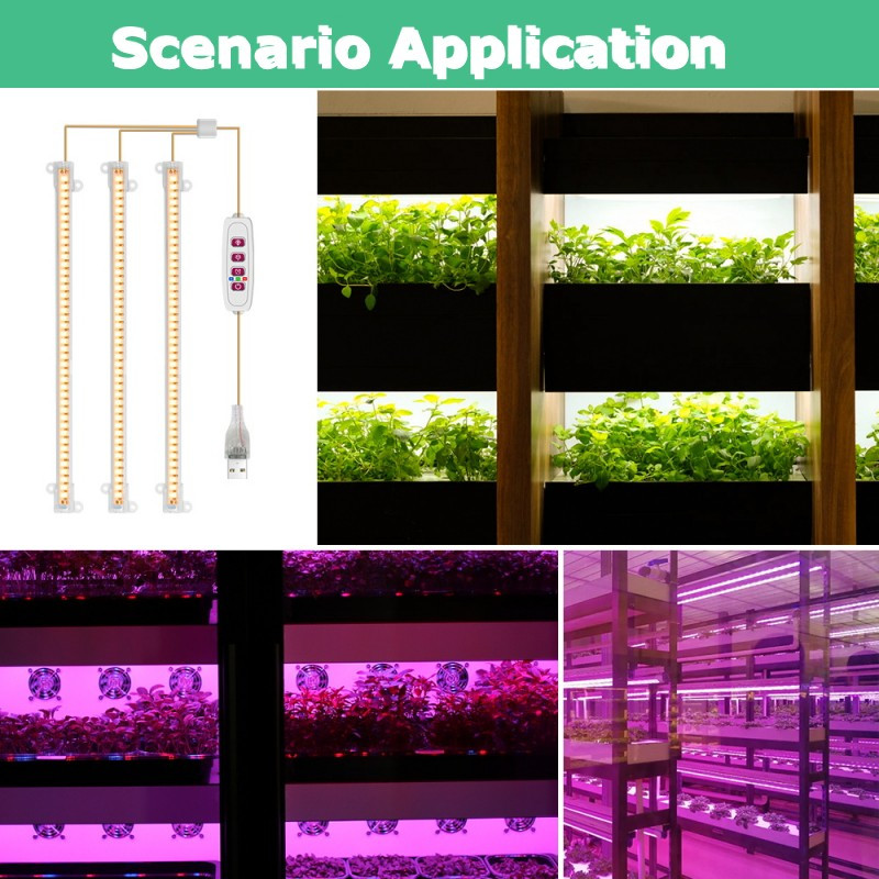 30/50 cm-es beltéri szabályozható LED Grow Light fitolámpa időzítő nagy teljesítményű hidroponikus készletekkel Teljes spektrumú lámpa beltéri termesztéshez